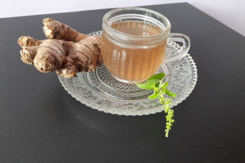 Basil tea with ginger