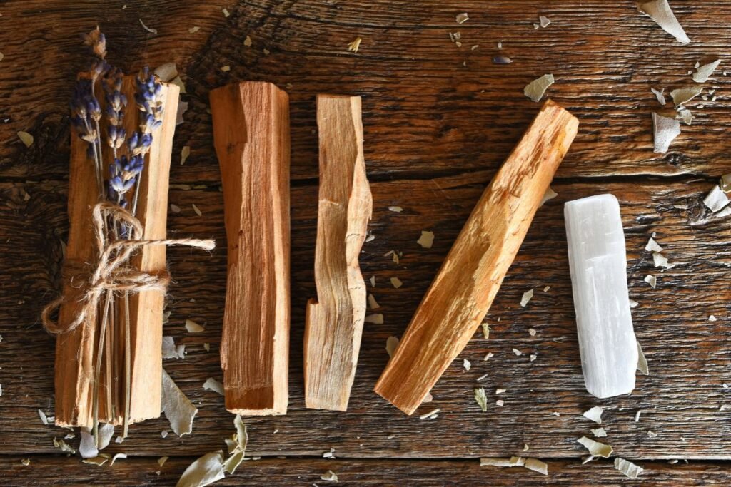 Palo Santo wood sticks and dried lavender